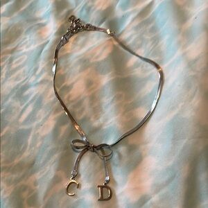 CD  Christian Dior Silver Necklace with Bow